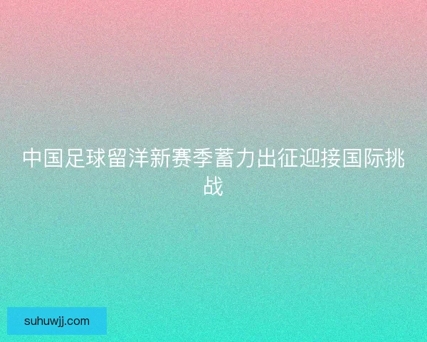 中国足球留洋新赛季蓄力出征迎接国际挑战